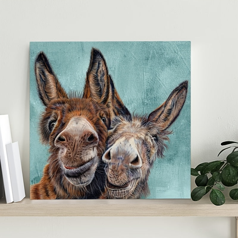 Farmhouse Donkey Canvas Picture Print Fun Animal Wall Decoration Poster