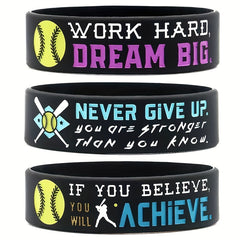 Motivational Softball Wristbands Sports Quotes Team Awards