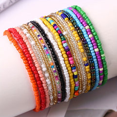 Colorful Glass Bead Bracelet Anklet Boho Accessories