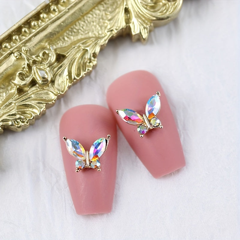 10 pcs 3D Butterfly Nail Charms for Acrylic Nails Metallic Butterflies