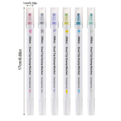 6 Pack Dual Tip Highlighters for Art & Crafts