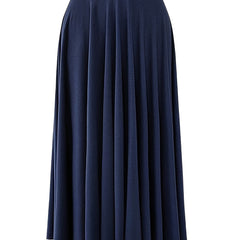  Plain Pleated High Rise Maxi Skirt