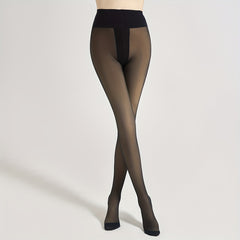 Warm Fuzzy Thermal Pantyhose Solid Slim Leggings
