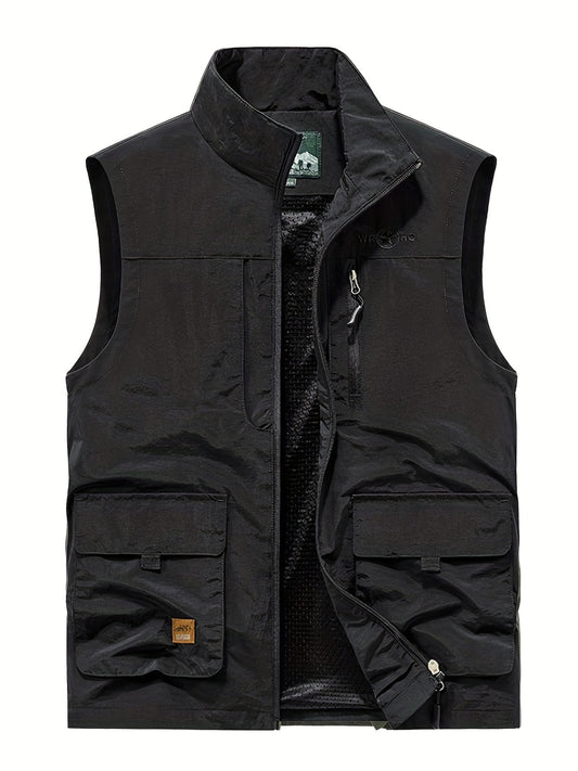 Men's Cargo Vest Outdoor Fishing Zip Up Spring Summer