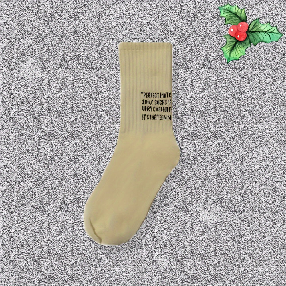 12 Pairs Letter Print Crew Sports Socks Women's Stockings