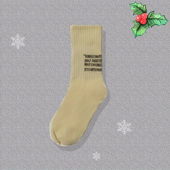 12 Pairs Letter Print Crew Sports Socks Women's Stockings
