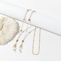 Stylish Glasses Chain Pearl Mask Chain Cross Crown Pendants