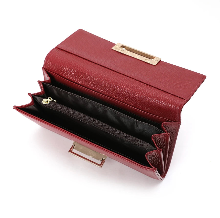 Women's Leather Clutch Bag Wallet Long Cow Leather Purse