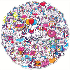 50pcs Unicorn Stickers Waterproof Vinyl Stickers Pack For Adults