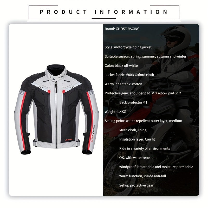 Motorcycle Jacket Motocross Armor Windproof Riding Gear