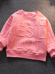 Boys Textured Pullover Crew Neck Sweatshirt