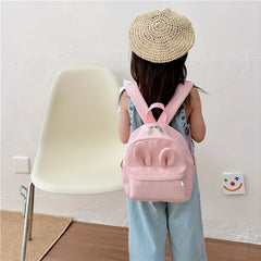 Girls Boys Pink Nylon Backpack Ear Kindergarten School Bag Travel Backpack