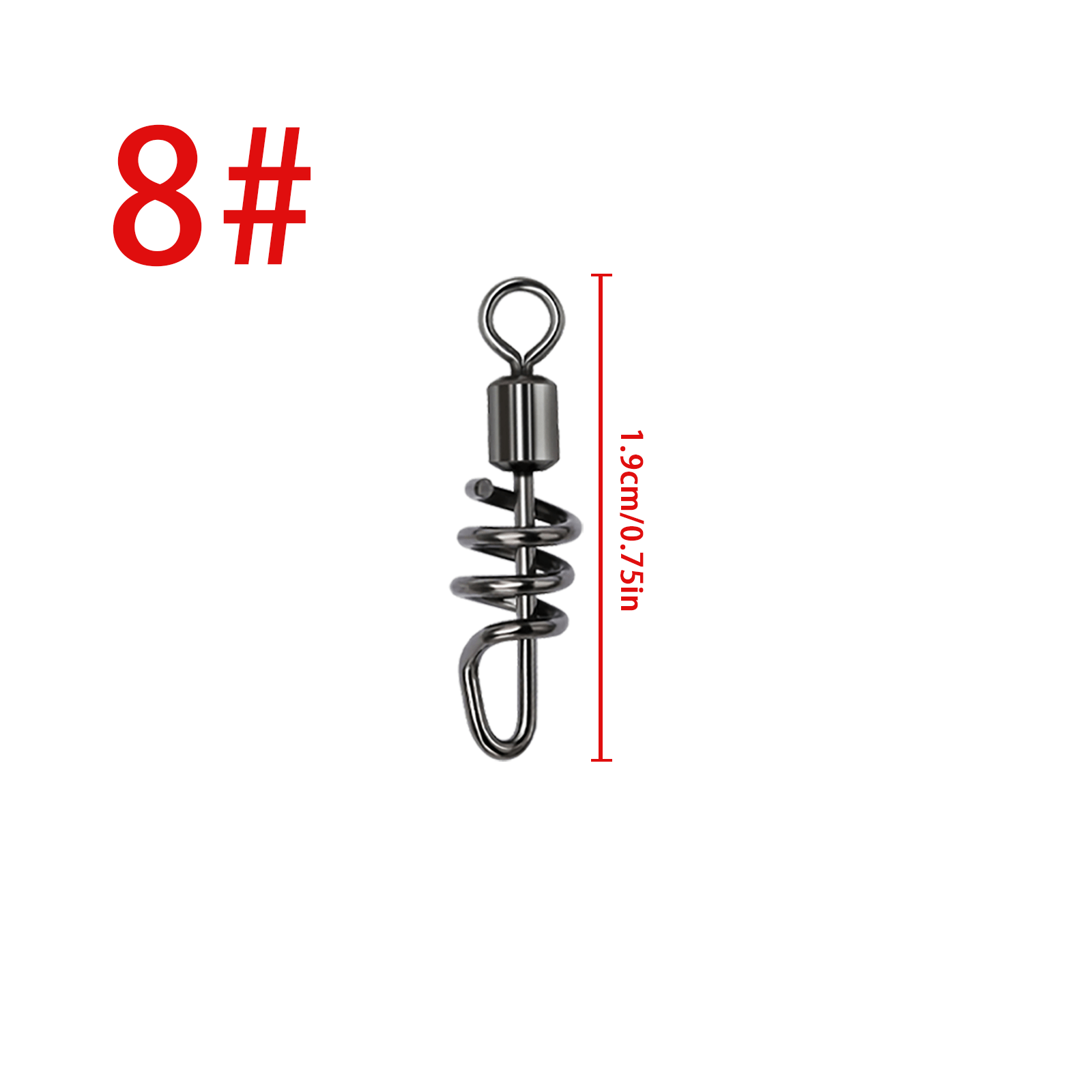 50pcs Fishing Barrel Swivels Stainless Steel Snaps for Saltwater Luring