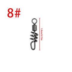 50pcs Fishing Barrel Swivels Stainless Steel Snaps for Saltwater Luring