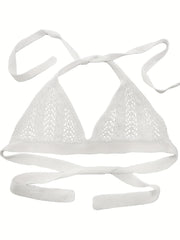  Sexy Sweater Set Halter Neck Bra & Pants Two Piece Set