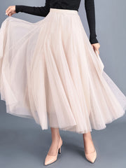 High Waist Mesh Mid-length Skirt Women's Activewear