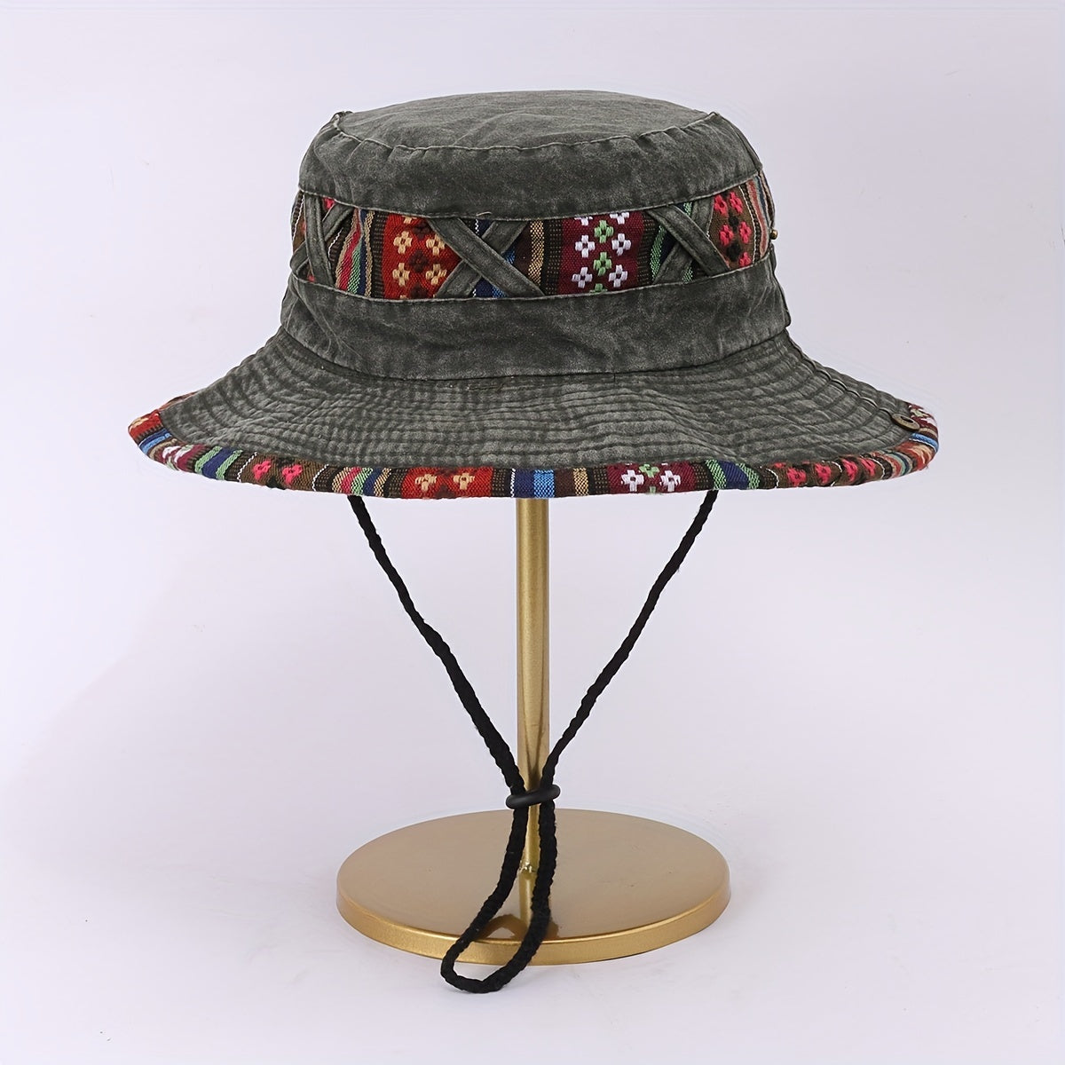 Vintage Stitching Washed Distressed Cowboy Sun Hat for Outdoor Sun Protection