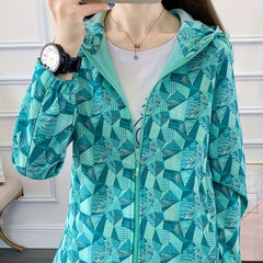 Zipper Fleece Lined Hooded Sports Jacket for Women