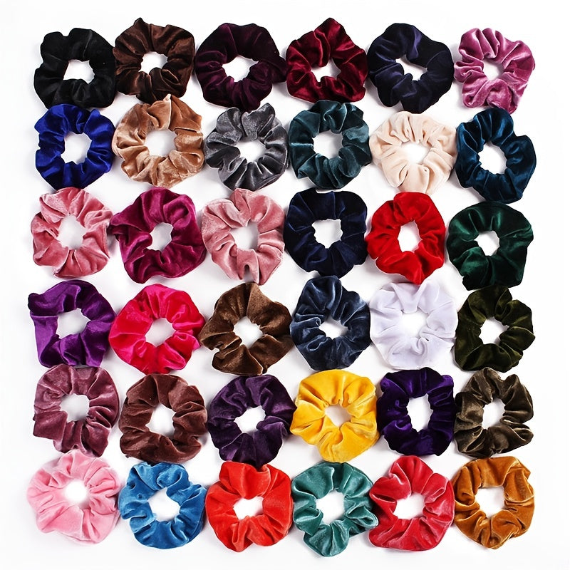10pcs Velvet Scrunchie Hair Tie For Girls Women Hair Accessories
