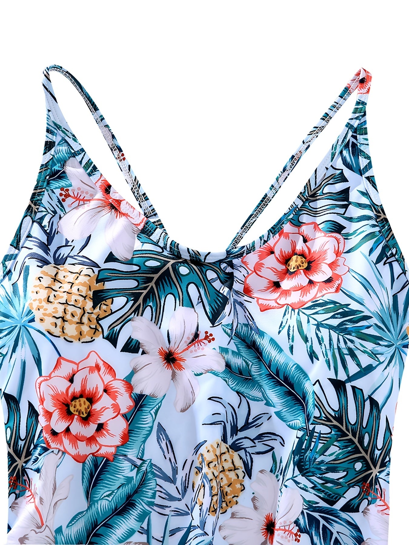 Toddler Girls Tropical Flowers One Piece Swimsuit