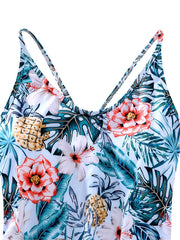 Toddler Girls Tropical Flowers One Piece Swimsuit