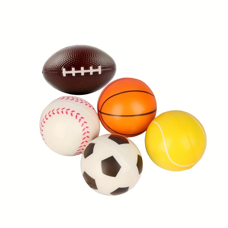 Sports Balls Stress Relief Toys Rugby Football Basketball Baseball Bouncy Ball