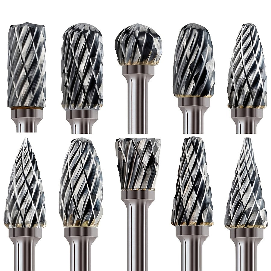 10pcs Tungsten Carbide Grinding Bits Set for Rotary Tools