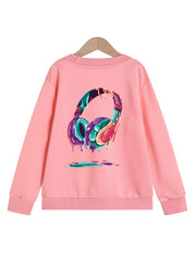 Melting Headphone Girls' Sweatshirt Pullover Top