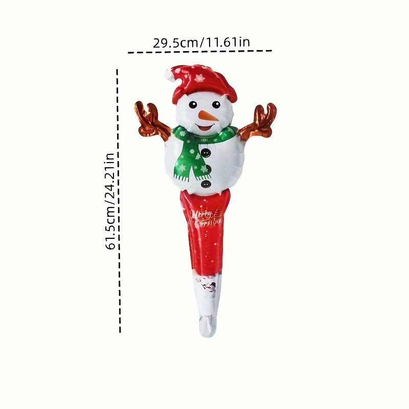 5pcs Cartoon Christmas Aluminum Film Balloon Handheld Stick Decoration Gift