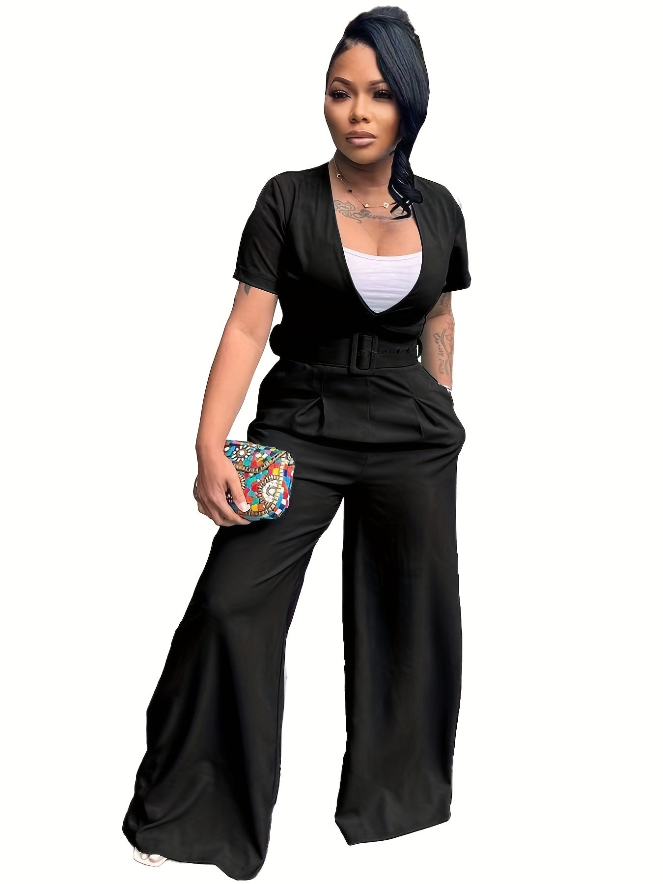 Sexy V-Neck Jumpsuit for Women