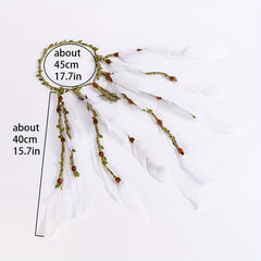 Boho Feather Hair Rope Hippie Headband Western Style Accessories