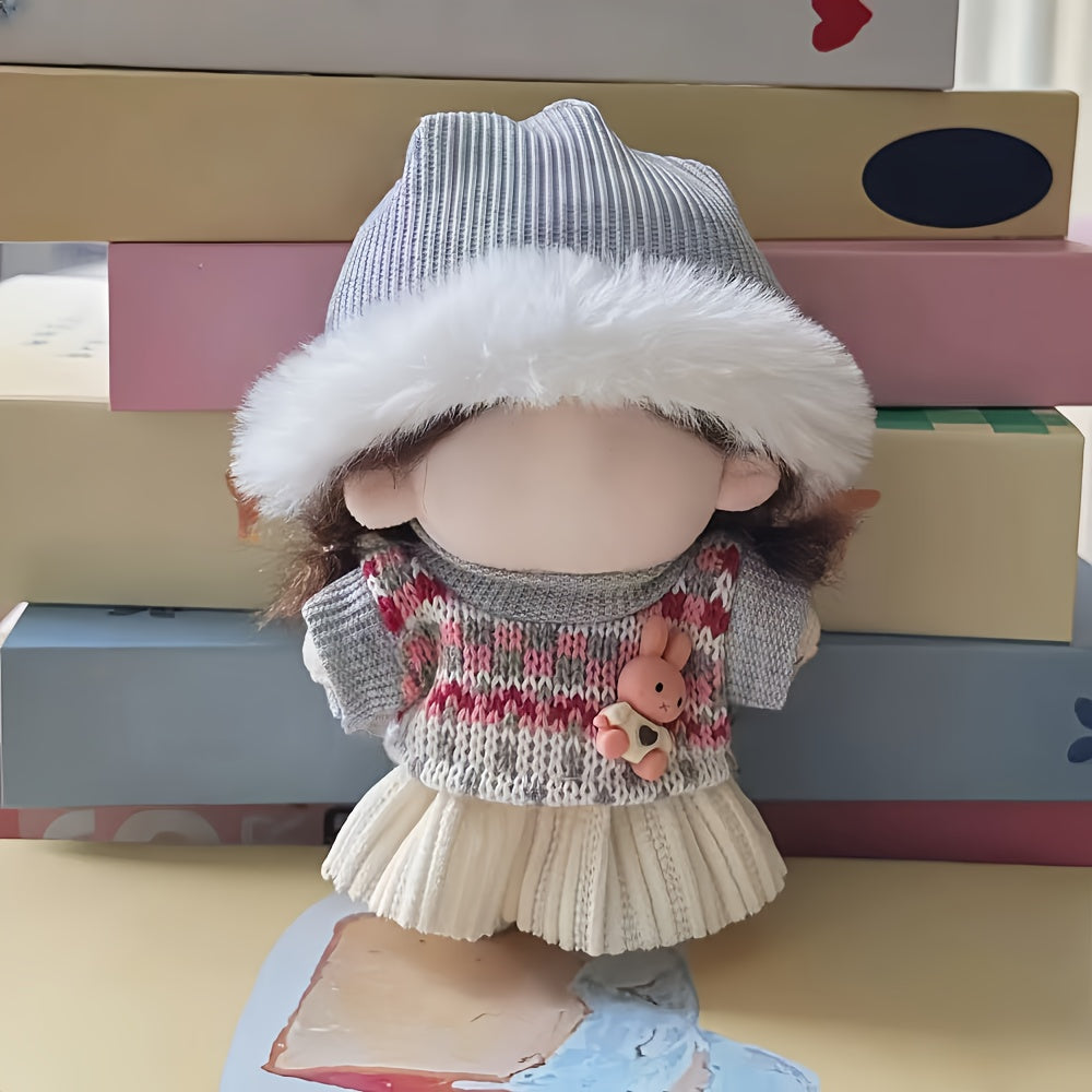 Gray Bunny Dress for 7 Inch Dolls
