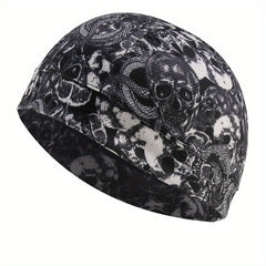 Skull Print Cycling Small Hat Dust-proof Sunshade Breathable Quick-drying Cap