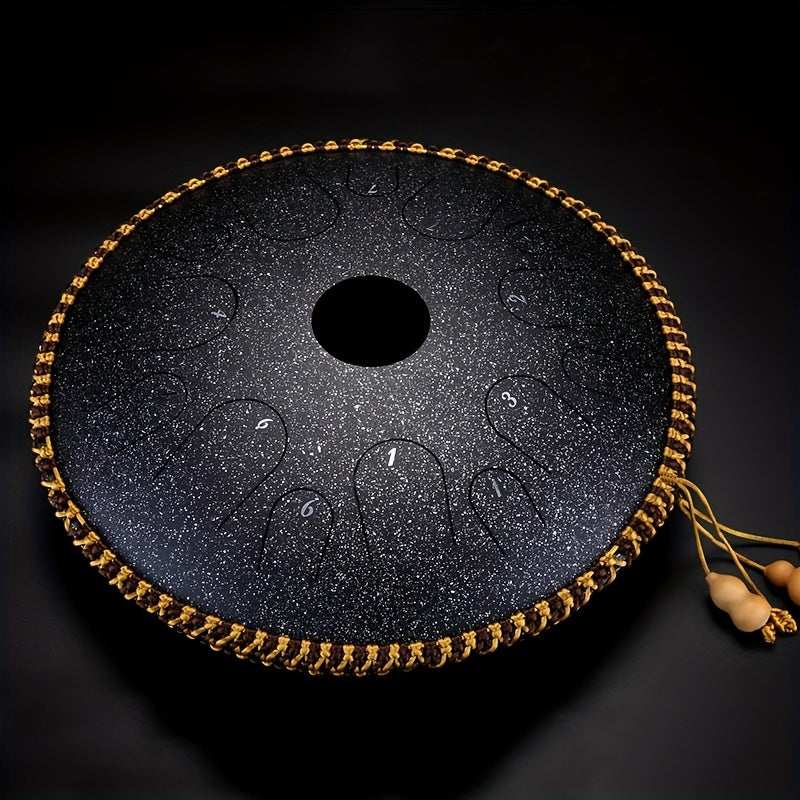 Steel Tongue Drum 14 Tone Handheld Tank Drum Percussion Instrument