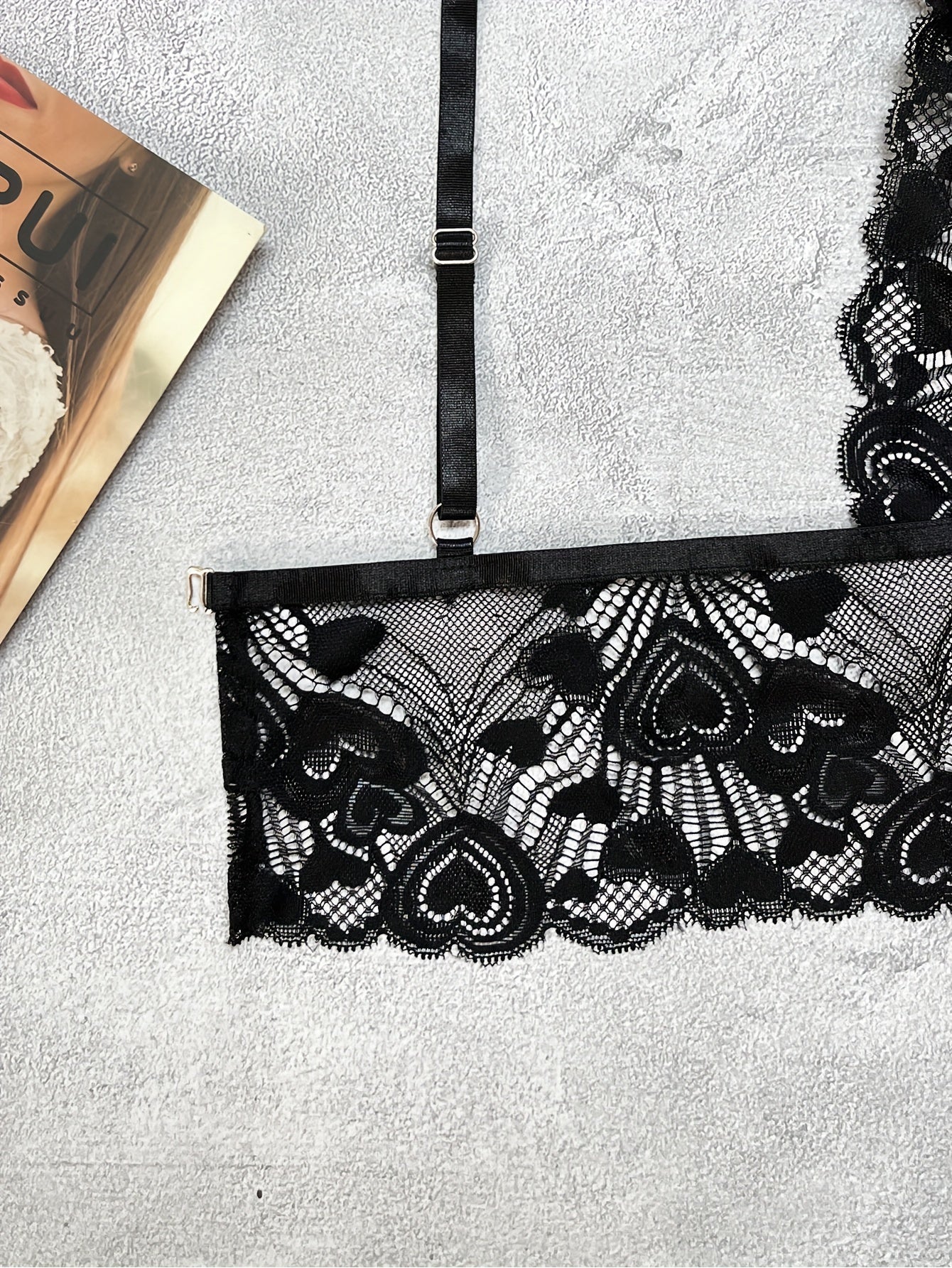 Sultry Floral Lace Lingerie Set Unlined Bra & Leopard Shorts