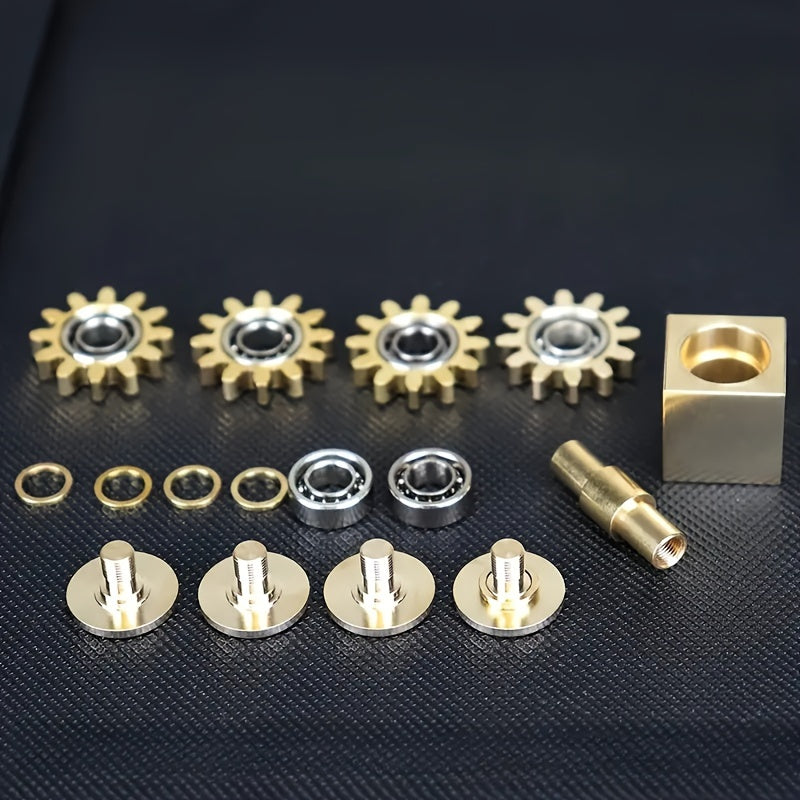 Brass Gear Linkage Puzzle Spinner Desk Toy Halloween & Christmas Gift Idea