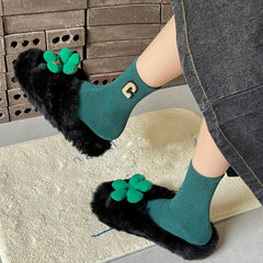 Crew Socks Comfortable Breathable 3D Textured Solid Socks Women's Stockings