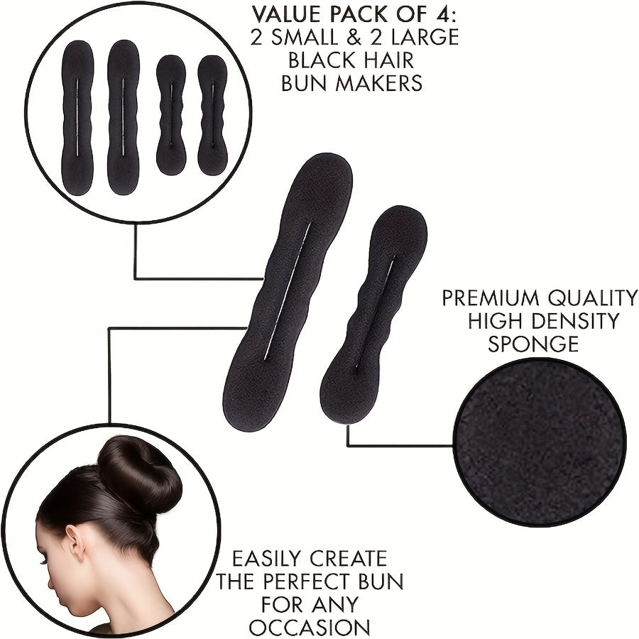 4pcs Bun Maker Hair Styling Tools Girls Hair Accessories