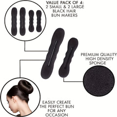 4pcs Bun Maker Hair Styling Tools Girls Hair Accessories