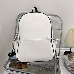 Minimalist Solid Backpack PU Leather Laptop Computer Backpack