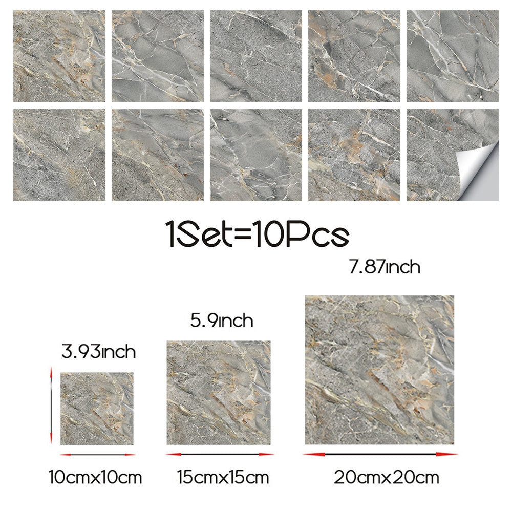 10pcs Marble Tile Stickers Waterproof Decorative Marble Stickers