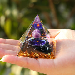 Amethyst Natural Crystals Orgone Pyramid Healing Reiki Chakra Energy Meditation