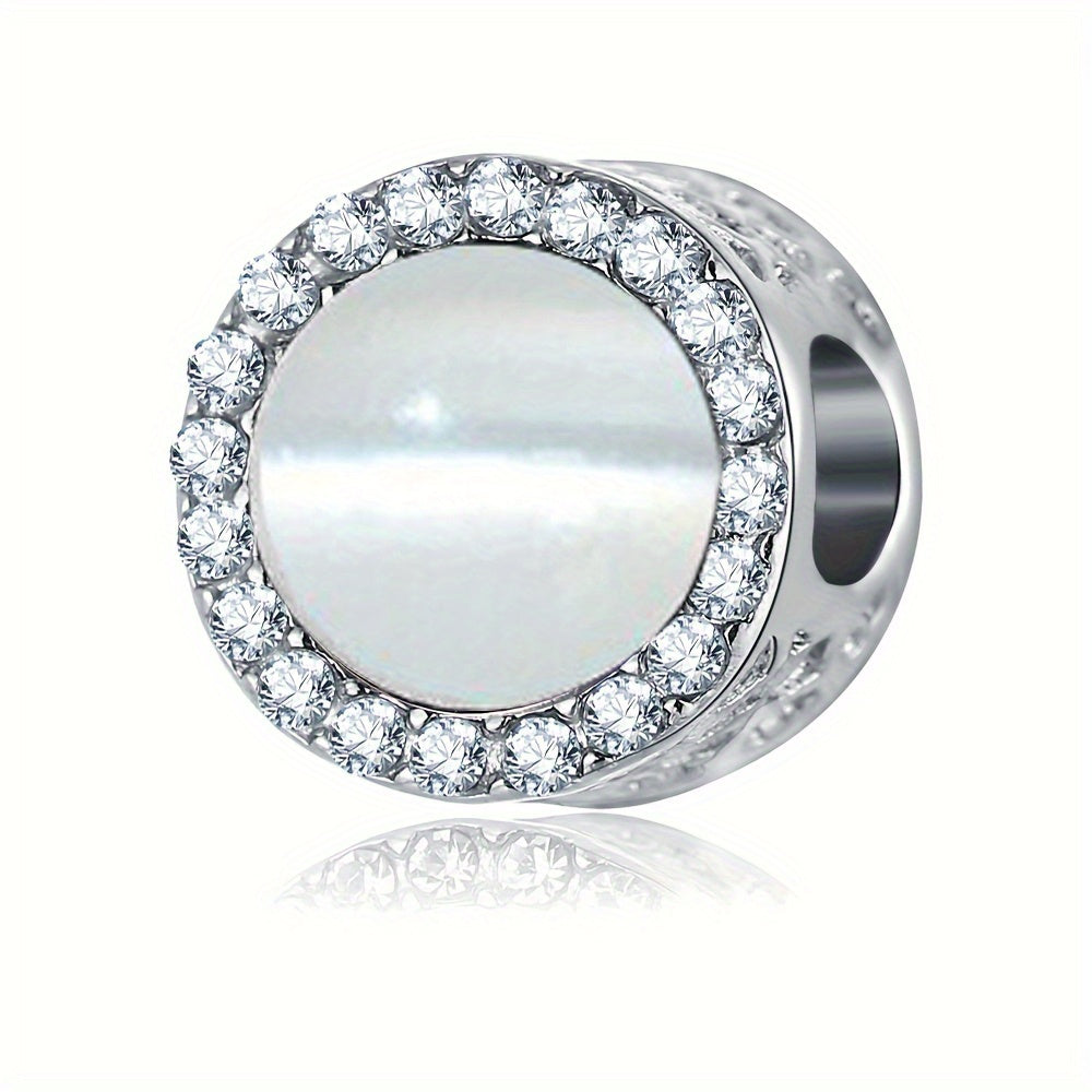 Silver Grey Double Rhinestone Pendant Beads for DIY Jewelry