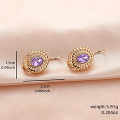 1pair Oval Pattern Earrings Daily Accessories Holiday