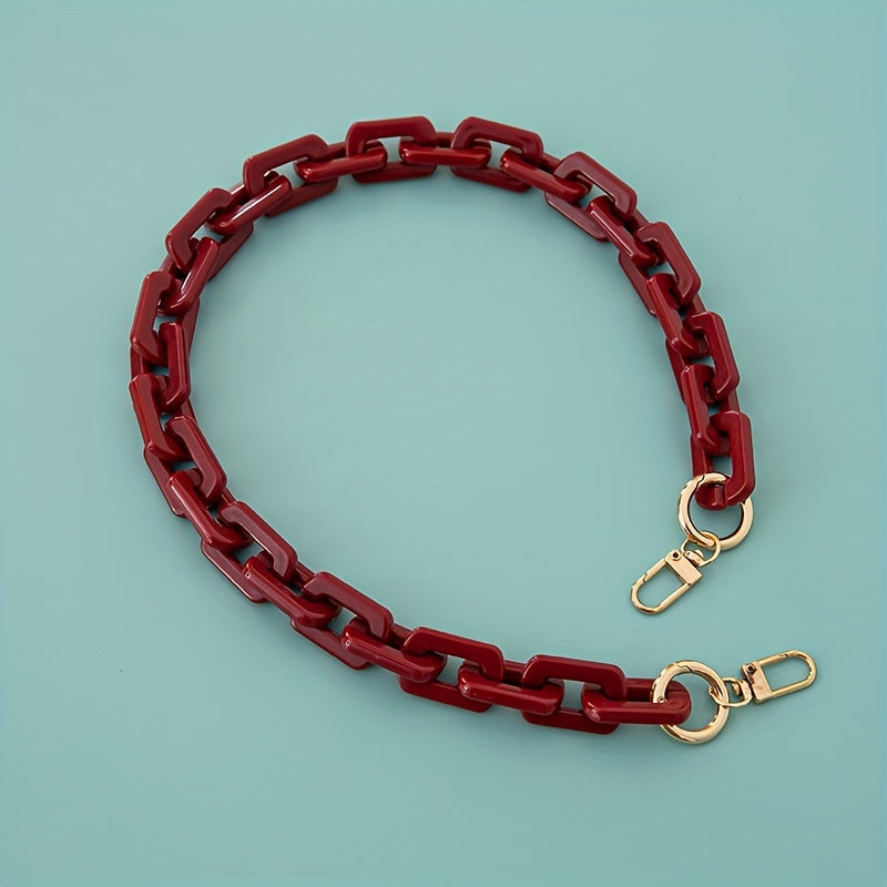 Acrylic Chain Long Handbag Strap With Buckle - Replacement for Purse