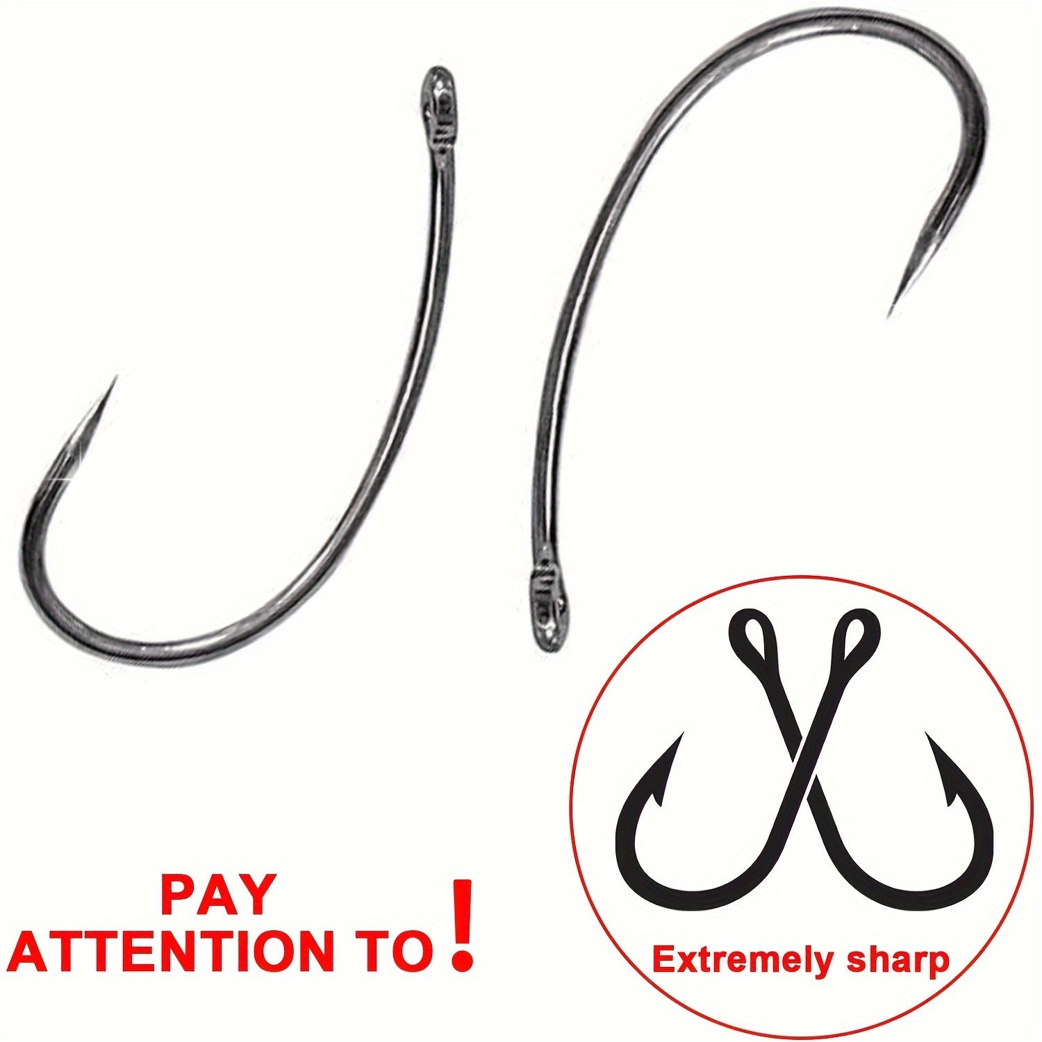 3pcs Stainless Steel Fishing Hooks Carp Rigs with Braided Line
