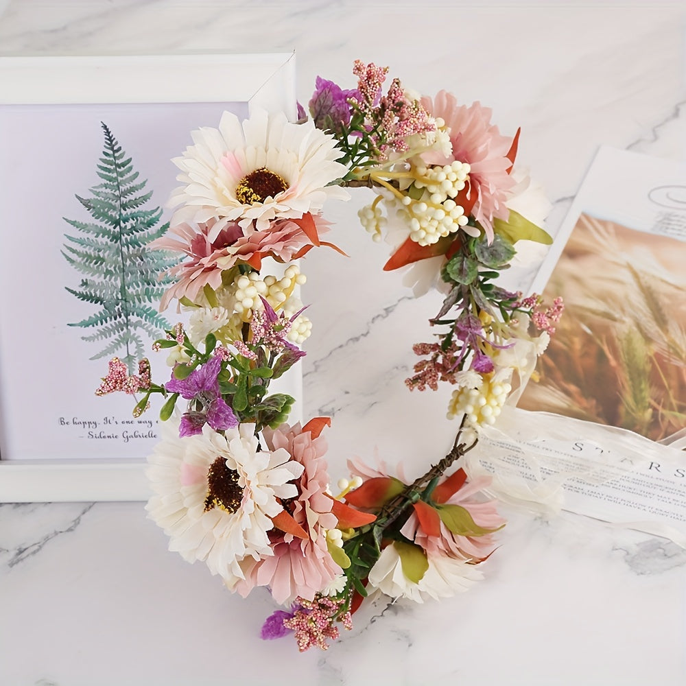 Kids Rose Wreath Hair Accessory for Fairy Girls