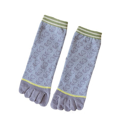 Floral Print Toe Socks 3D Textured Floor Socks