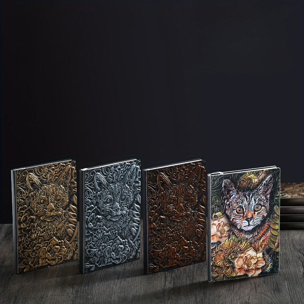 A5 Cat Embossed Vintage Notebook - 100 Sheets