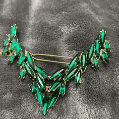 V Shaped Rhinestone Barrette Glitter Hair Clip
